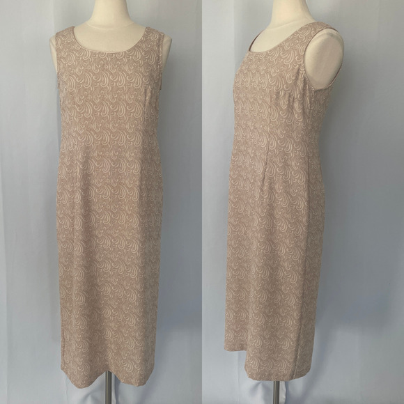 Dress Jacket 2 Piece Set Size 12 Petite 12P Beige Tan Minimal Monochromatic - Picture 2 of 16